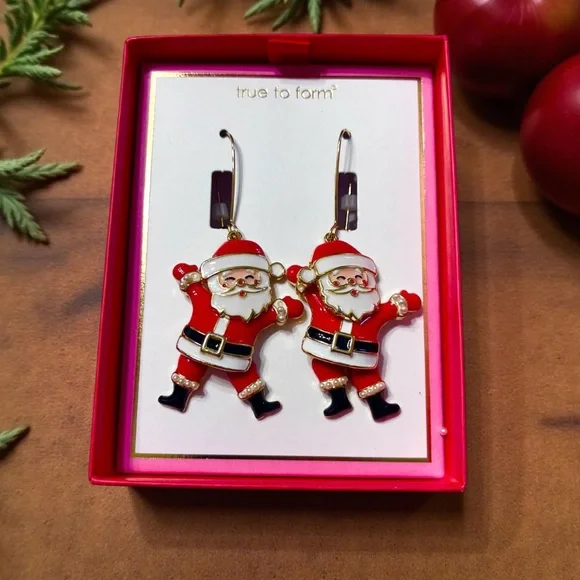 Santa Earrings - Festive Red and White NWT - Picture 2 of 11